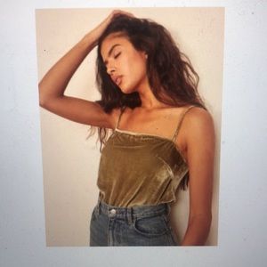 Velvet green Reformation Ross top